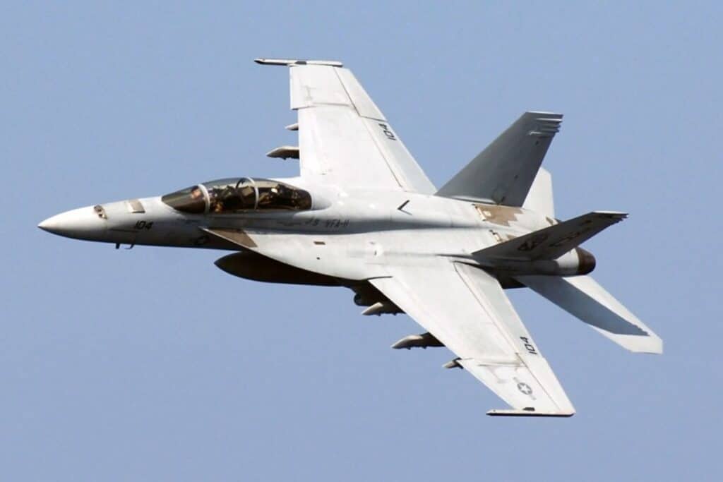 Un F/A-18F Super Hornet de l’U.S. Navy comme celui qui a été abattu.