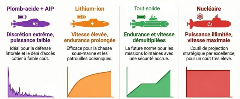 les quatre grandes technologies sous-marines - infographie