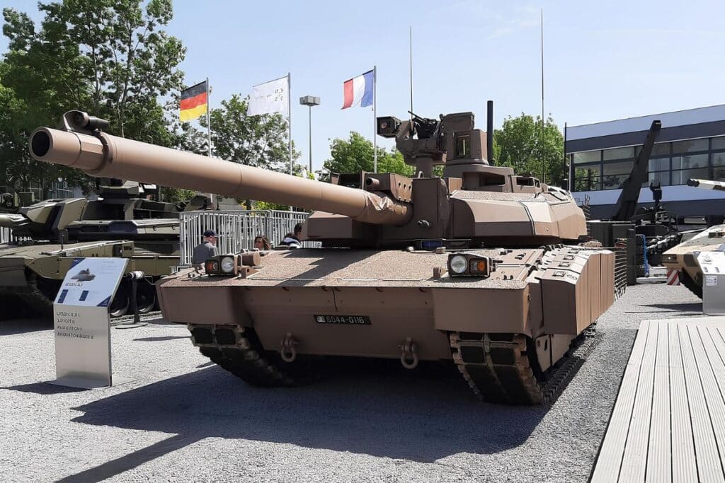Un char Leclerc XLR en exposition à l'Eurosatory de 2022