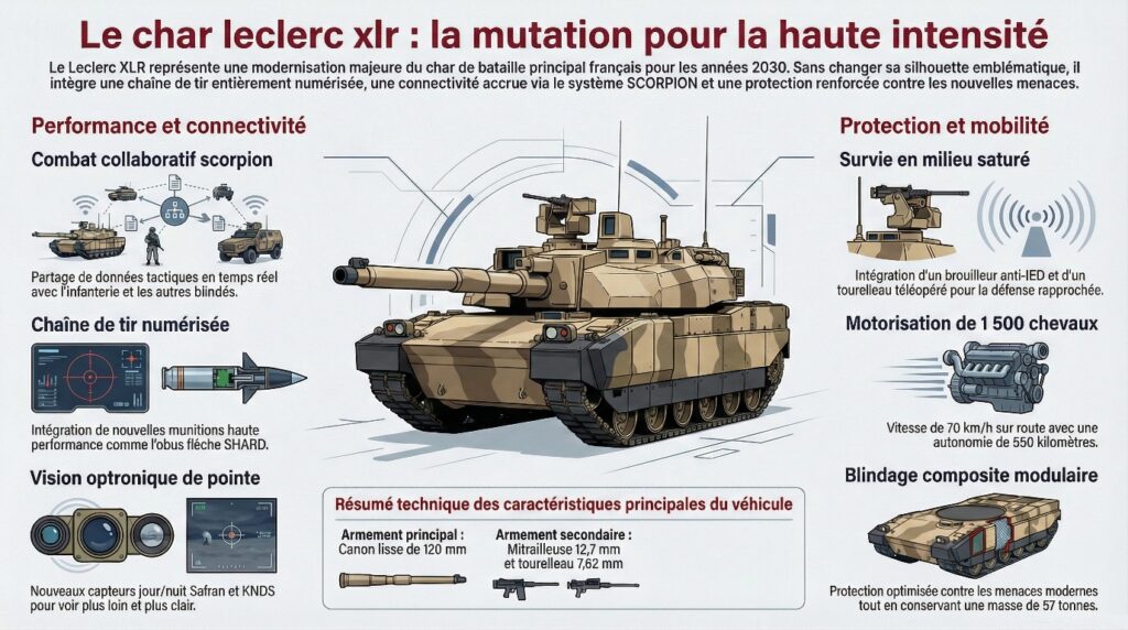 Fiche technique char Leclerc XLR - infographie
