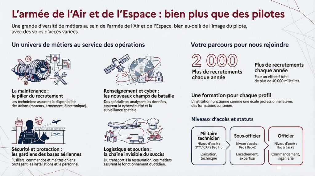 Métiers de l'Armée de l'air - infographie (crédit : Forum-Militaire.fr)