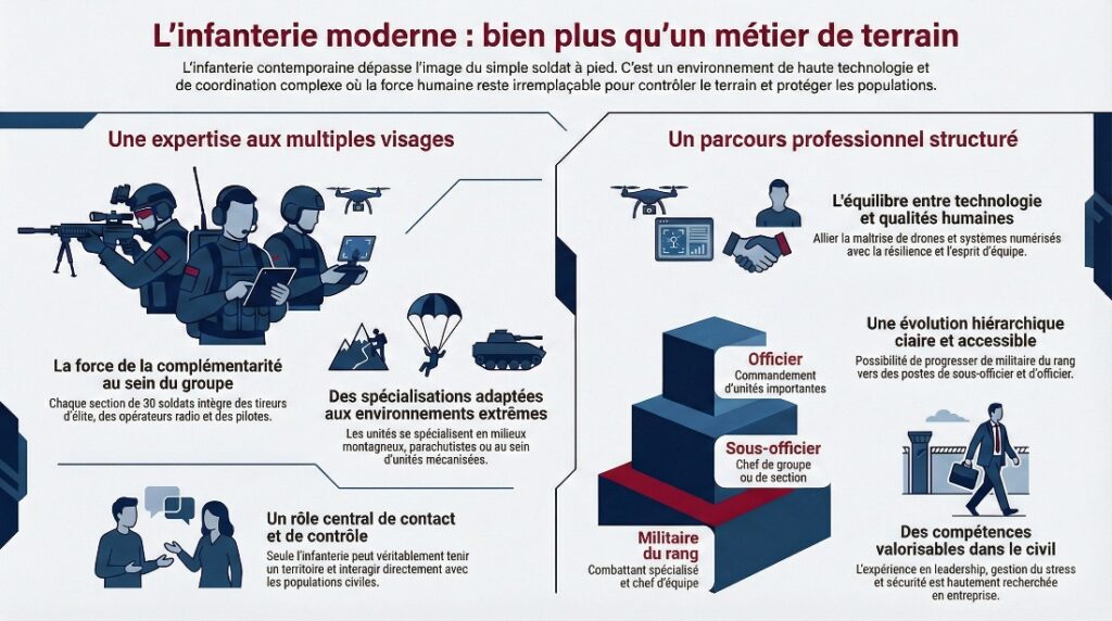 Métiers de l'infanterie - infographie