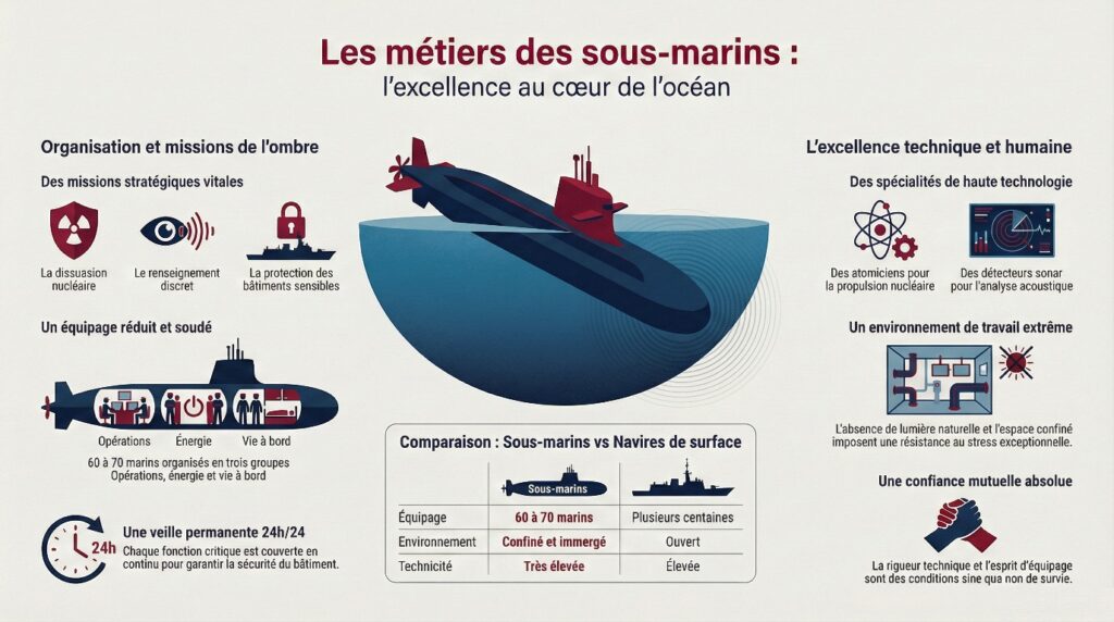 Métiers des sous-marins - infographie