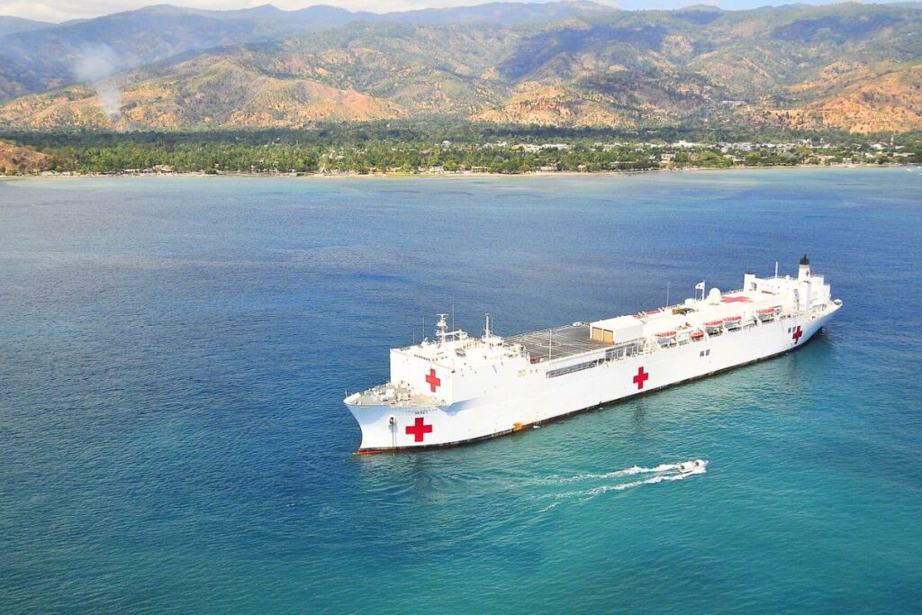 avec 272 mètres de long, les navires de la classe Mercy, le Mercy et le USNS Comfort peuvent être considérés comme les navires-hôpitaux les plus grands du monde.