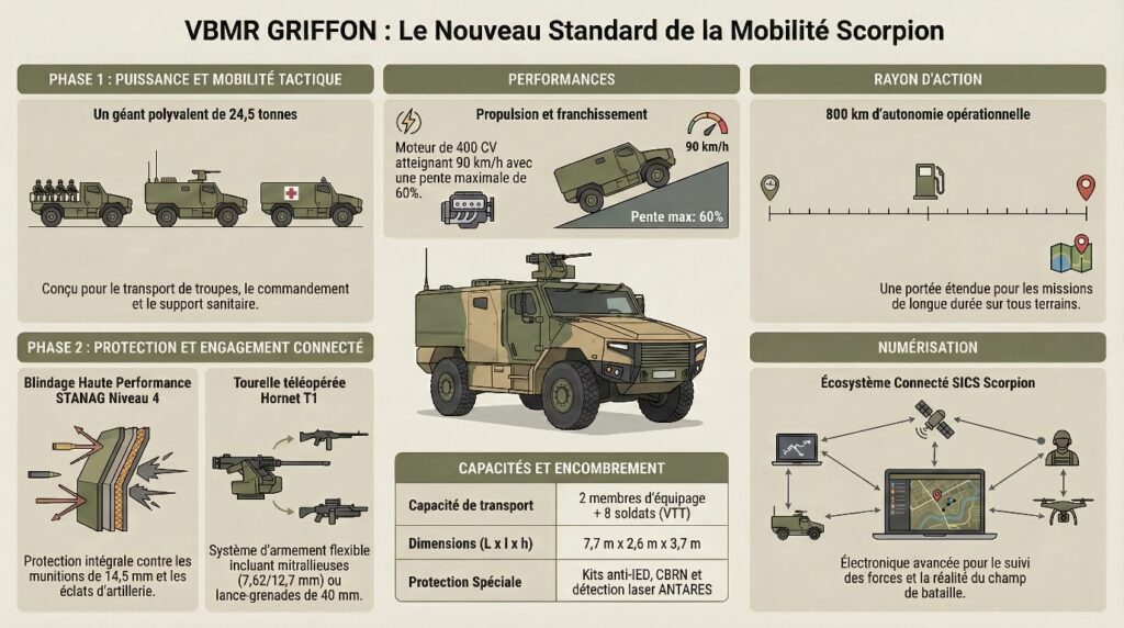 Infographie du véhicule VBMR Griffon 6X6