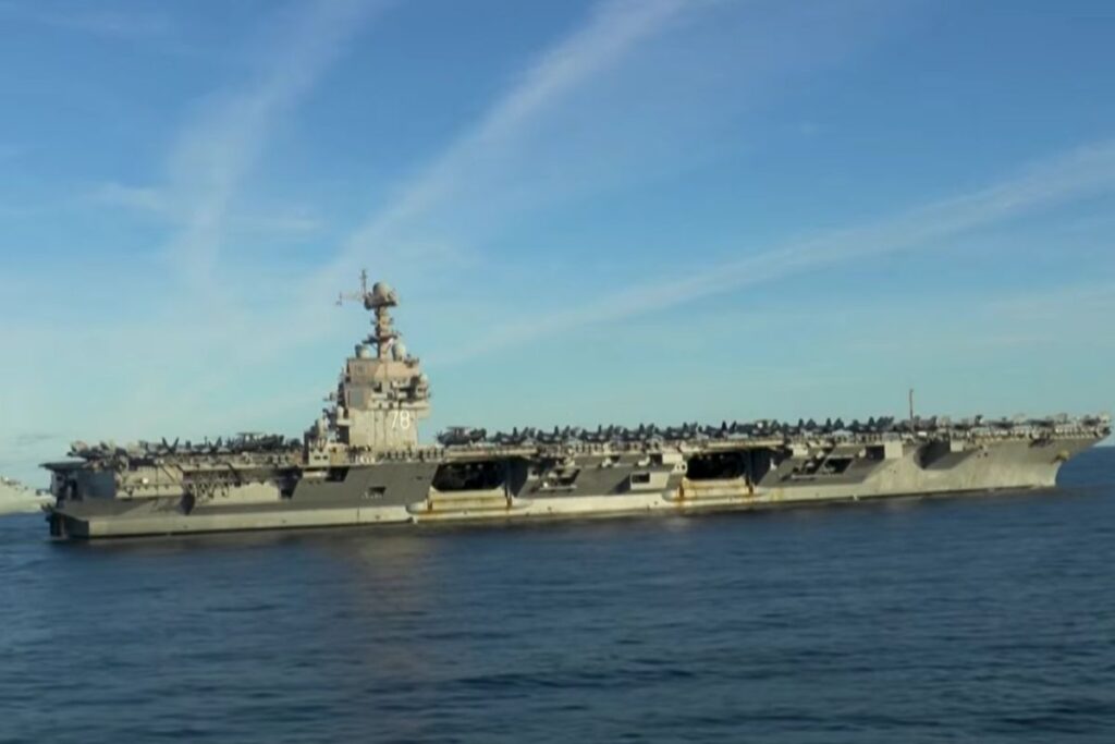 L'USS Gerald R.Ford en mer Méditerranée.