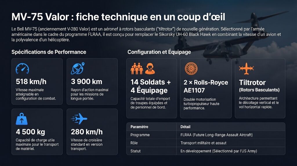 Fiche technique MV-75 Valor