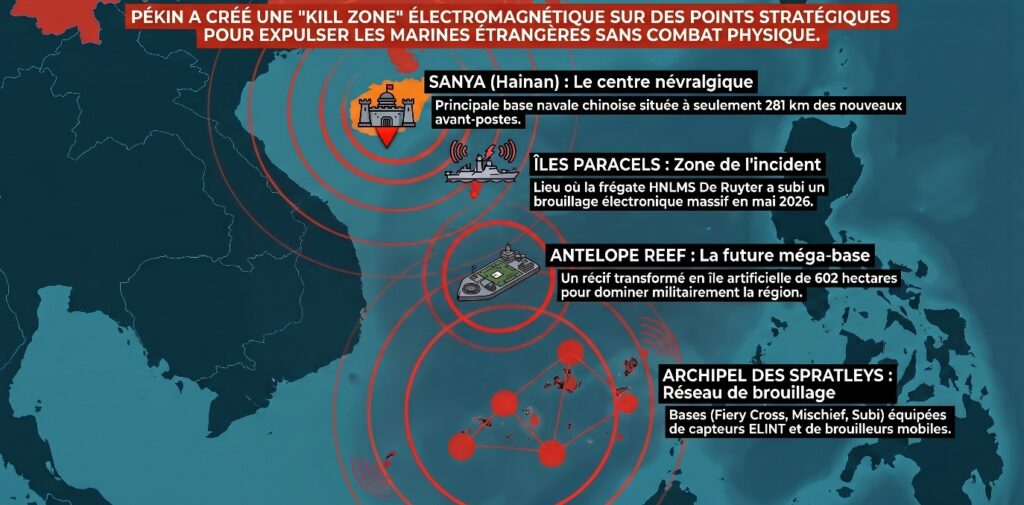 Carte du rideau électromagnétique chinois