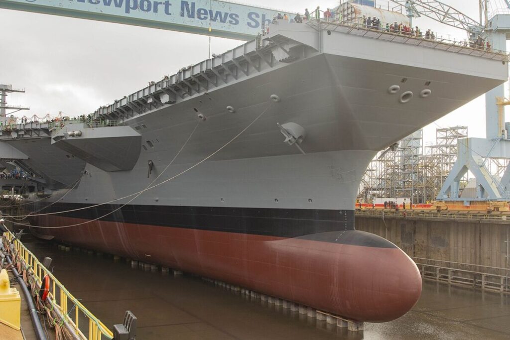 L'USS John F. Kennedy en chantier le 29 octobre 2019.