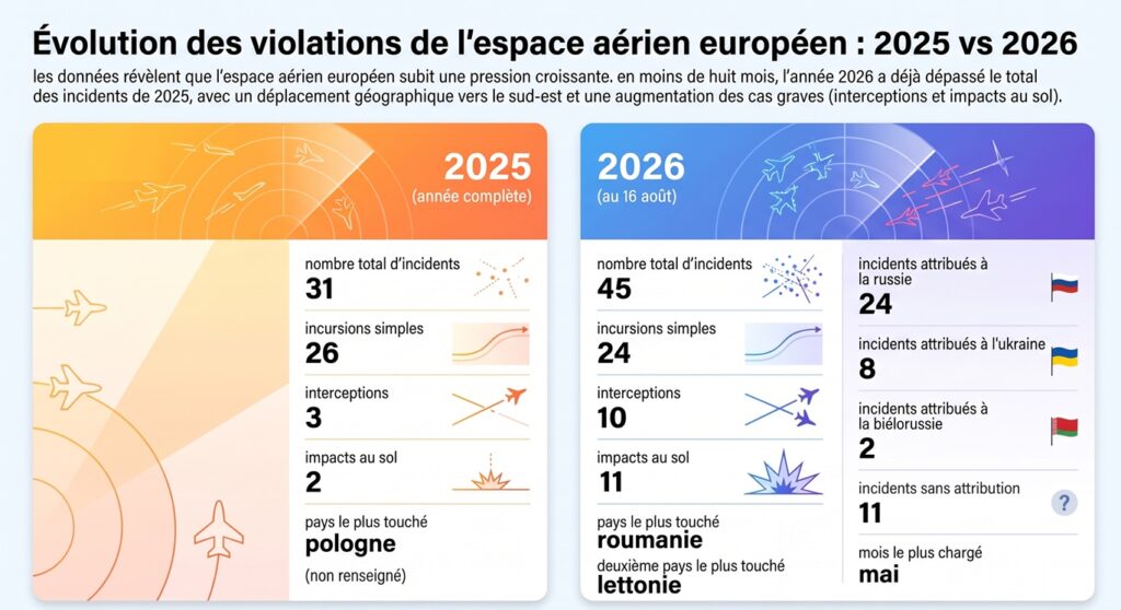 Violations aériennes européennes 2025-2026