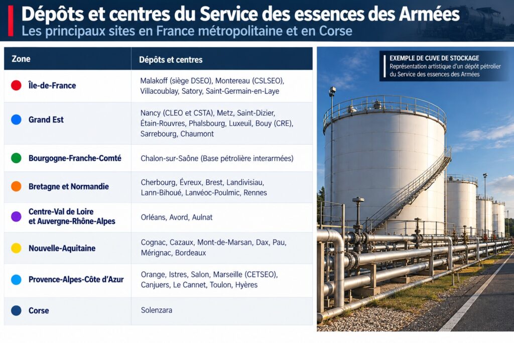 Le Service de l'énergie opérationnelle exploite 35 dépôts pétroliers en métropole