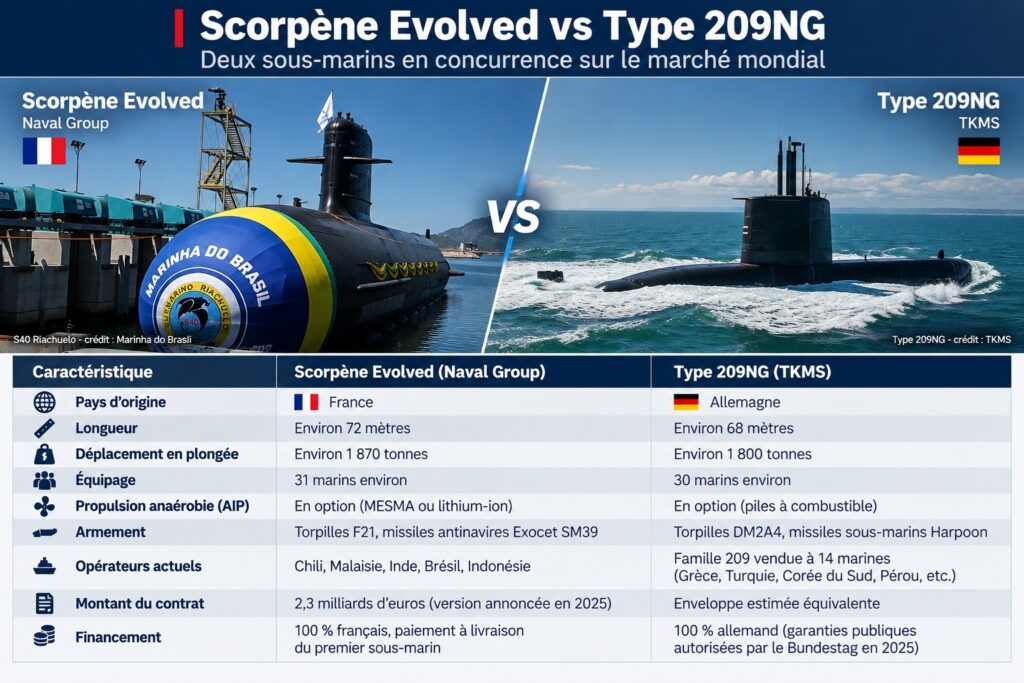 Offres sous-marins argentins : Scorpène Vs Type 209NG