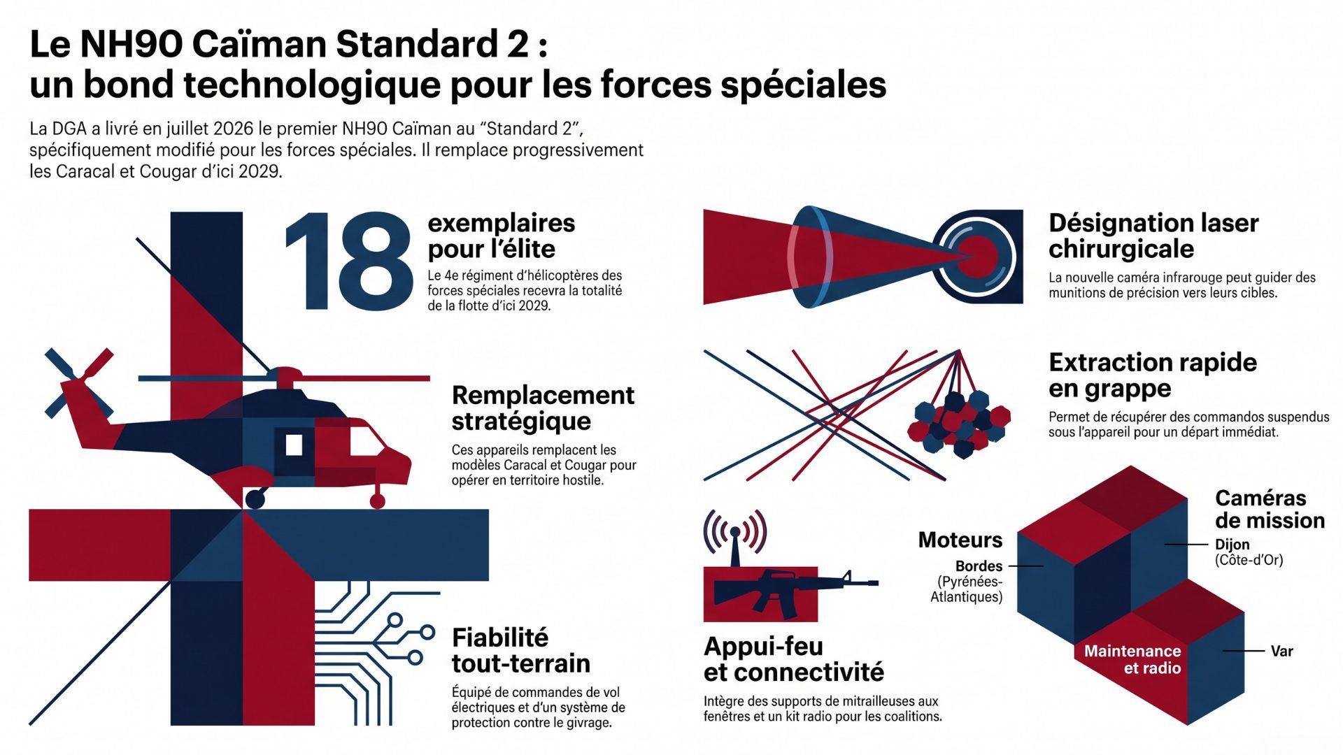 Infographie du Nouvel hélicoptère des forces spéciales le NH90 Standard 2 (Credit : Forum Militaire)