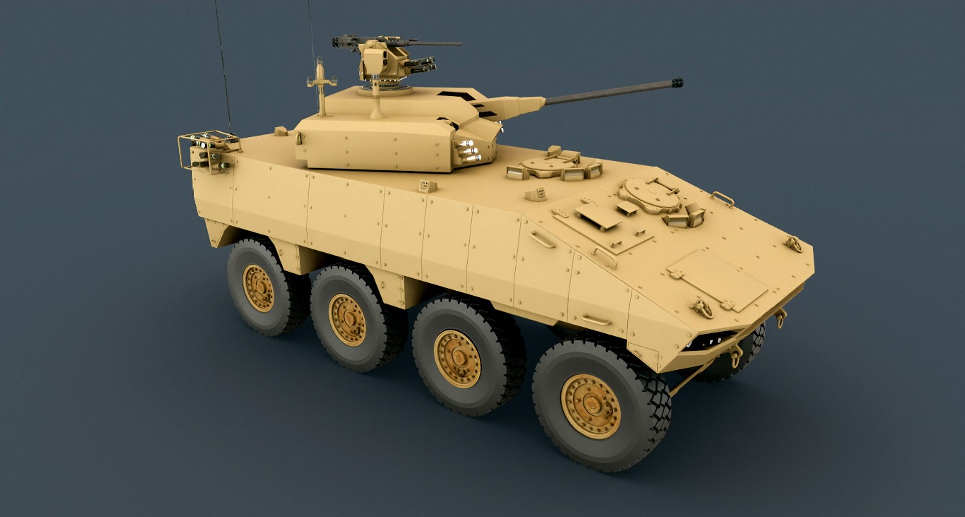 Vue d'artiste d'un blindé conçu autour du kit Celeris 8x8.(Source : KNDS)