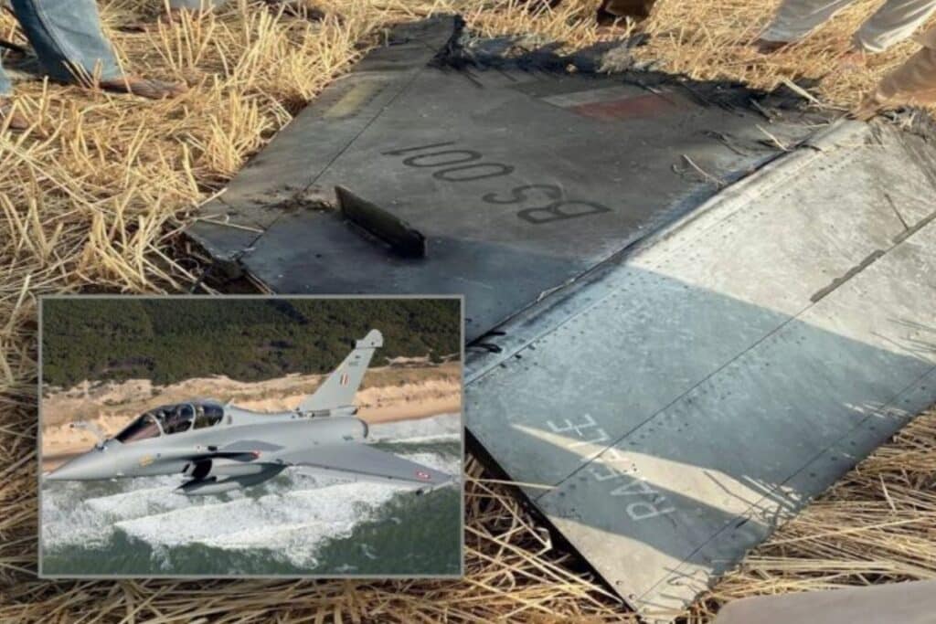 Cette photo qui a fait le tour des réseaux sociaux laisserait apercevoir une partie de l'épave d'un Rafale indien.
