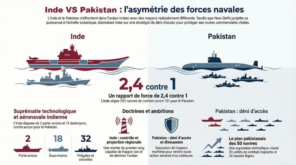 Marine indienne vs Pakistanaise - infographie