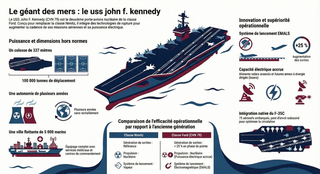 Porte-avions USS John F. Kennedy - infographie