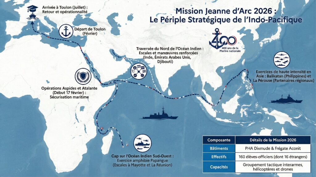 Carte de la mission Jeanne d'Arc 2026
