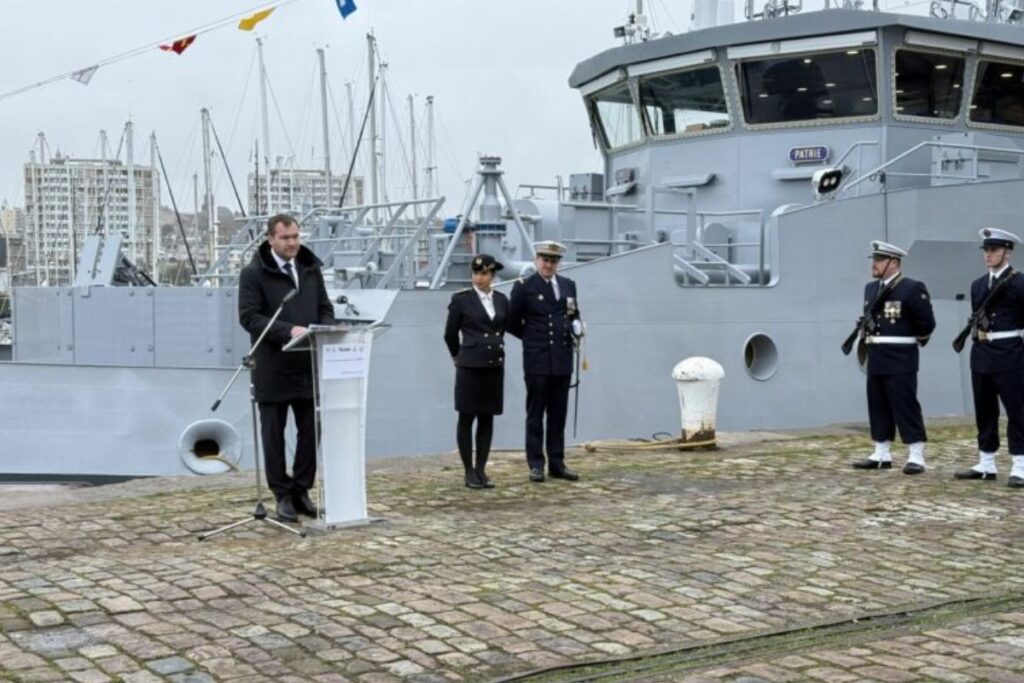 Prise d’armement pour essais du Patrouilleur Côtier BEUZEVAL - crédit : Socarenam