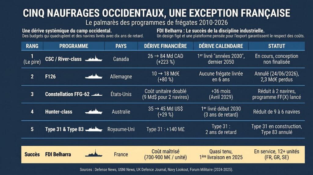 Le top 5 des fiascos de programmes de frégates occidentales.