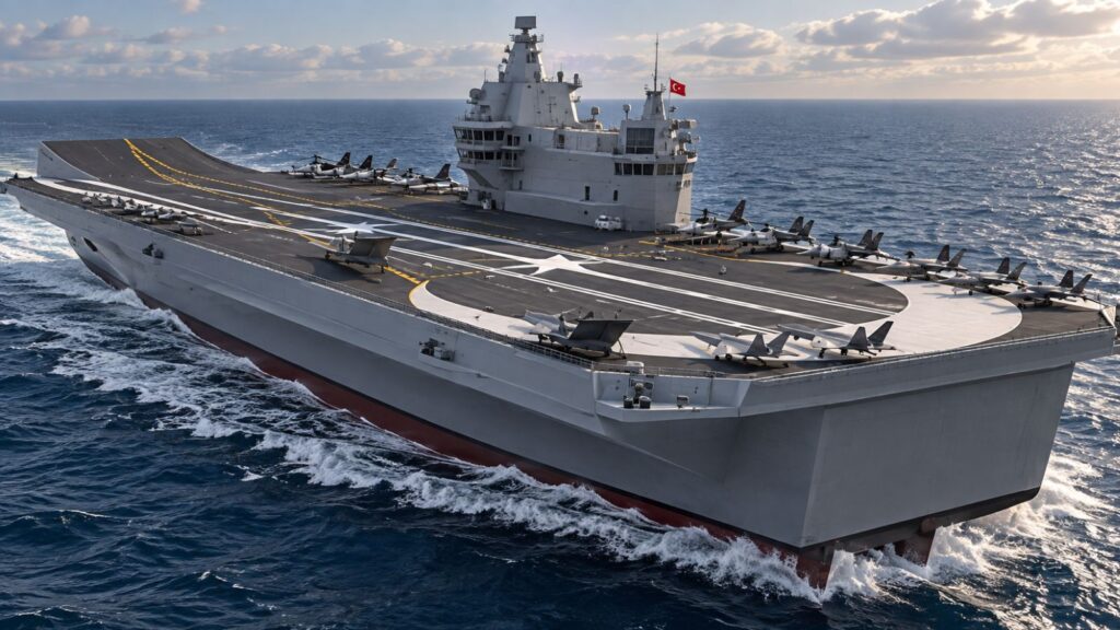 Ce porte-avions européen sera plus lourd que le Charles de Gaulle et avec une spécificité puisqu&rsquo;il sera le premier porte-drones de l&rsquo;Histoire : le MUGEM