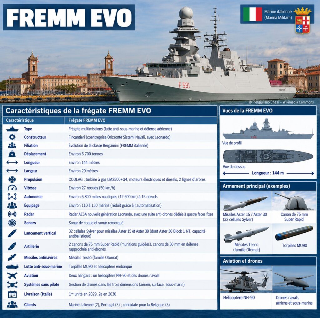 Fiche technique FREMM EVO